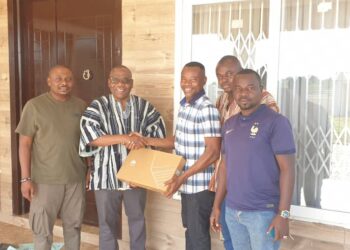 Alhaji Hudu Mogtari Donates Laptops to The Upper West Regional NDC Election Directorate